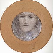 Fernand Khnopff Brown eyes and a Blue Flower oil